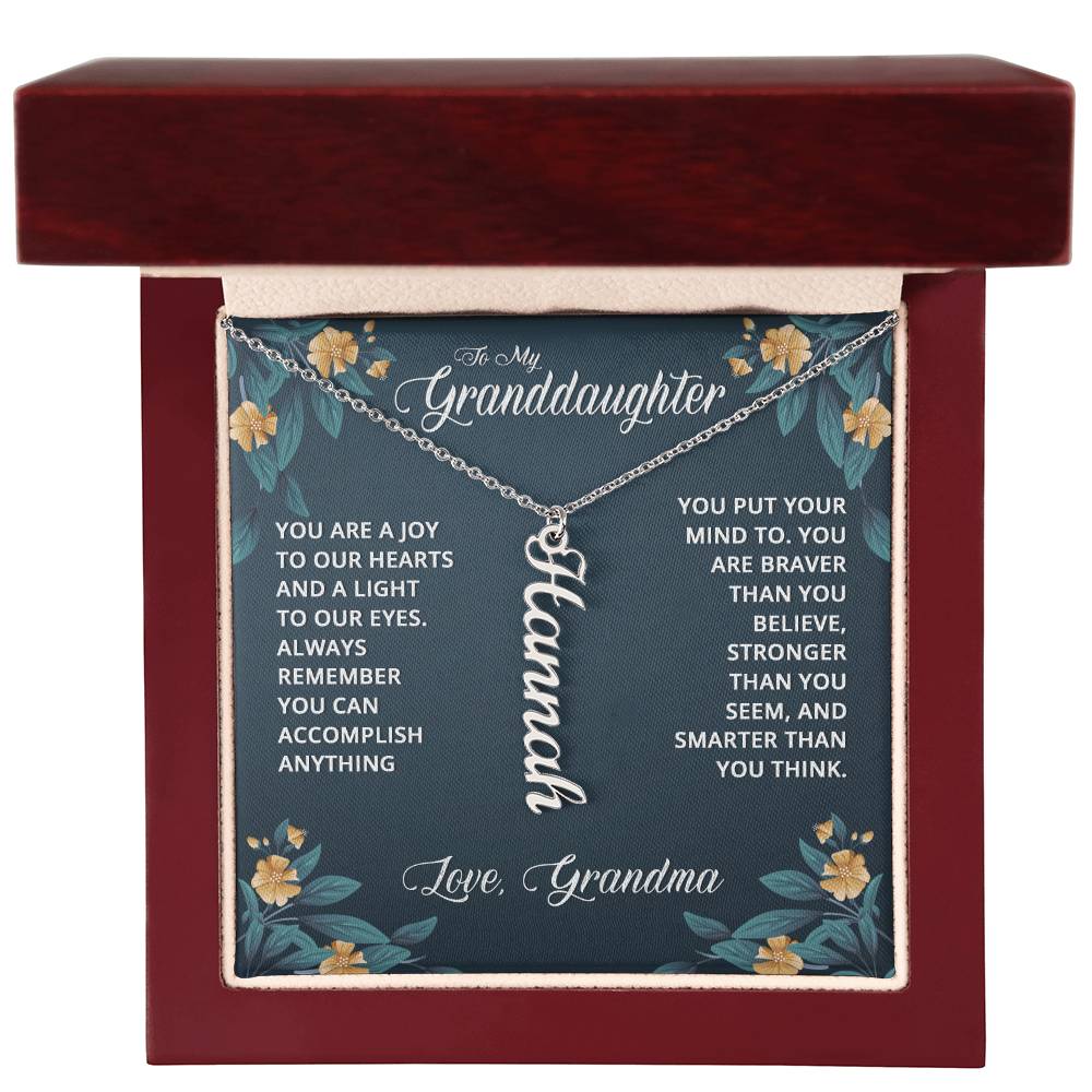 Vertical Name Necklace  - To My Granddaughter