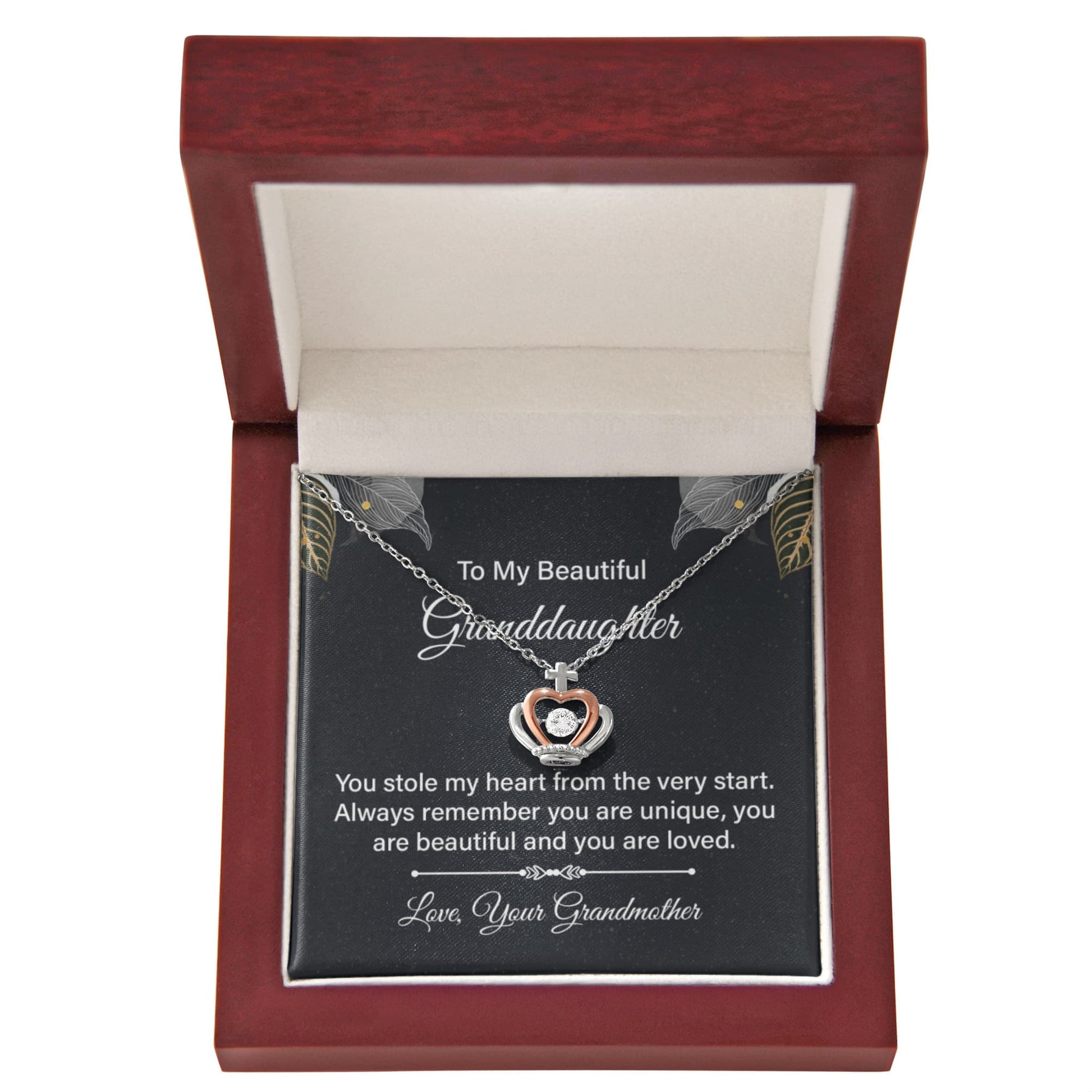 Crown Pendant Necklace - To My Beautiful Granddaughter